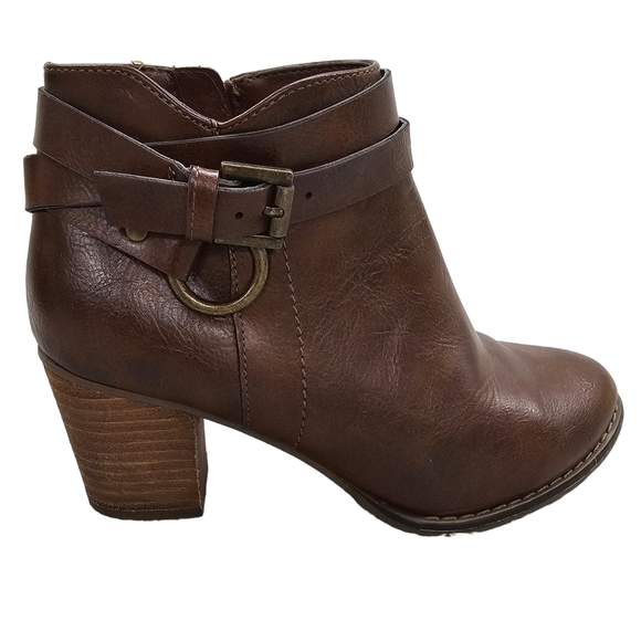 Michael by Michael Shannon Ankle Boots Womens Size 5.5 Brown Heeled Faux Leather - Picture 8 of 13